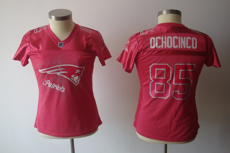Patriots #85 Chad Ochocinco Pink 2011 Women's Fem Fan Stitched NFL Jersey - Click Image to Close
